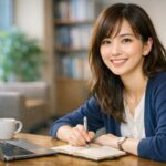 静かなオフィスでノートパソコンに向かいながら、まっすぐ前を見て熱意をにじませている社会人の横長ポートレート。柔らかな光が頬と指先を照らし、これから挑戦する仕事への前向きさが伝わる構図。 A horizontal portrait of a young professional sitting at a desk with a laptop, gaze lifted with visible passion and determination, soft light tracing his face and hands and hinting at the energy he is ready to bring into his work.